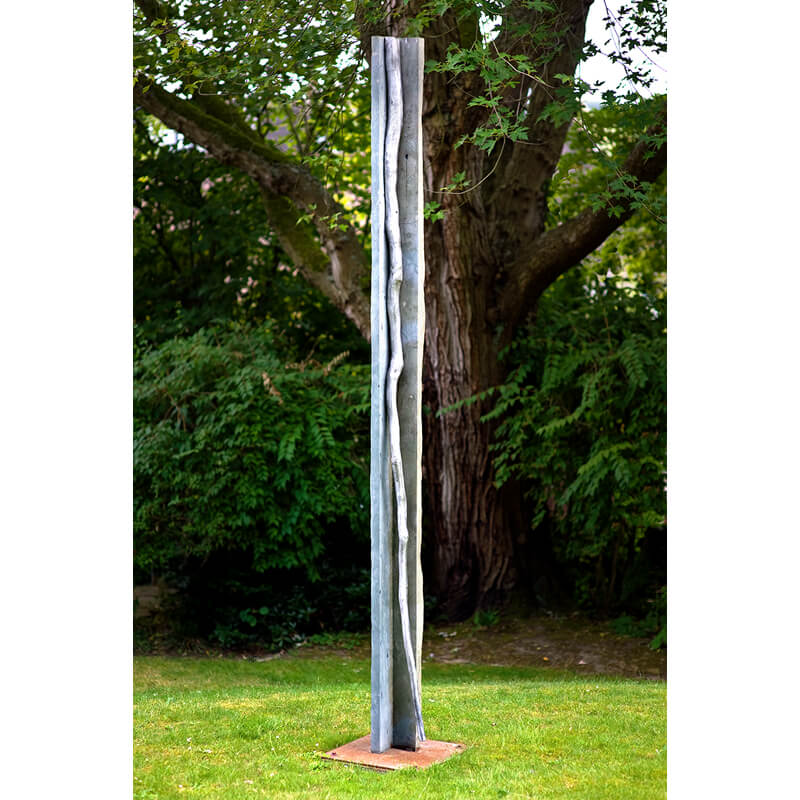 o. T., 2016, Anröchter Dolomit, Alu-Guss, Corten-Stahl, H 310 cm, B 50 cm, T 50 cm, Privatbesitz