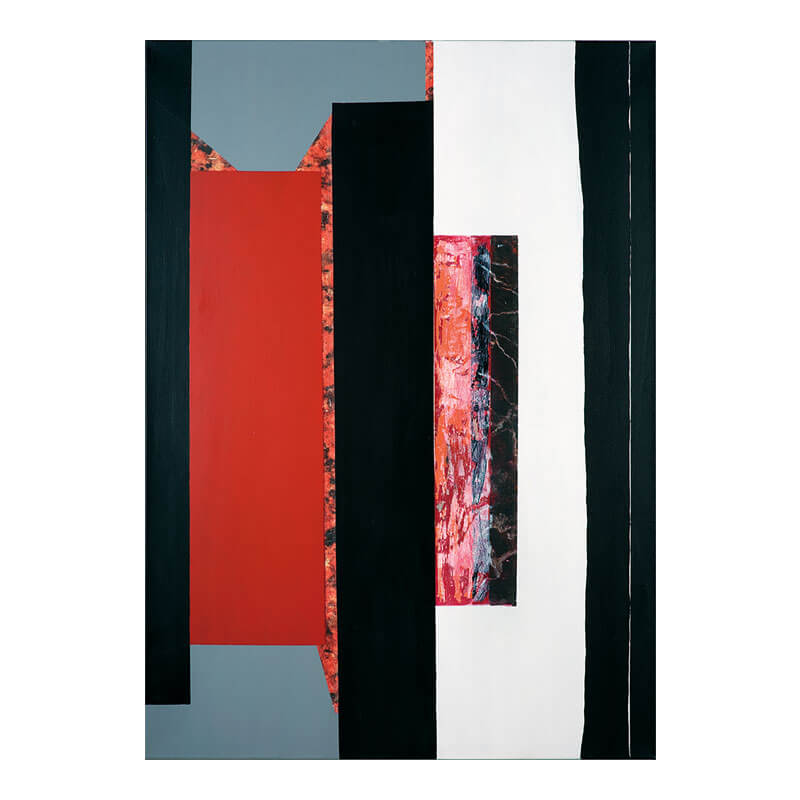 o.T. (a.d. Serie: Vom Ursprung), 2010, Lack, Digitaldruck auf Leinwand, H 136 cm, B 100 cm