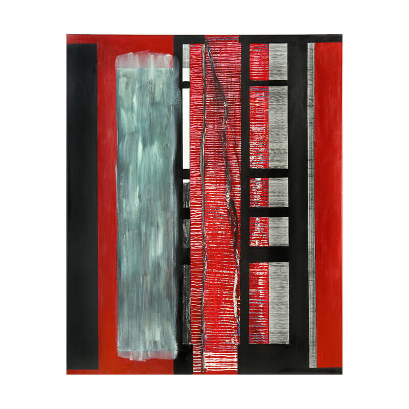 o.T., 2014, Graphit, Kohle, Dispersion, Lack auf Leinwand, H 125 cm, B 100 cm