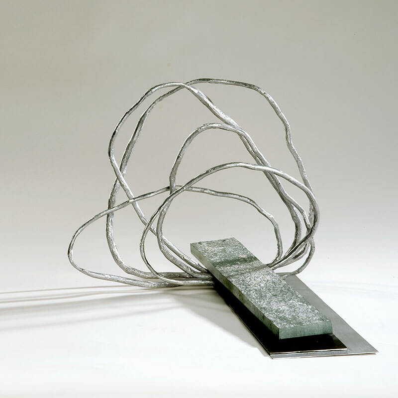 o.T., 2018, Aluminiumguss, Anröchter Dolomit, Corten-Stahl, H 38 cm, B 48 cm, T 53 cm