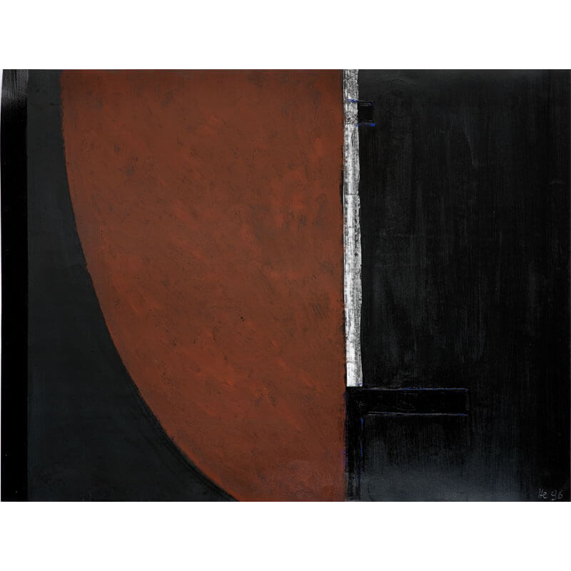 o.T., 1996, Kohle, Primer, Polymer auf Papier, H 38 cm, B 50 cm