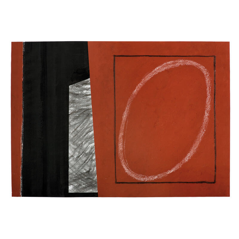 o.T., 1996, Kohle, Kreide, Primer, Polymer auf Papier, H 43 cm, B 61 cm