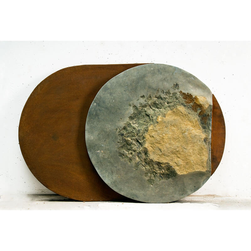 o.T., 2006 (Wandobjekt), Corten-Stahl, Anröchter Dolomit, H 100 cm, B 150 cm, T 10 cm, Privatbesitz